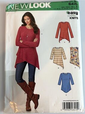 New Look Easy Knit Tops Women’s Sewing Pattern NEW